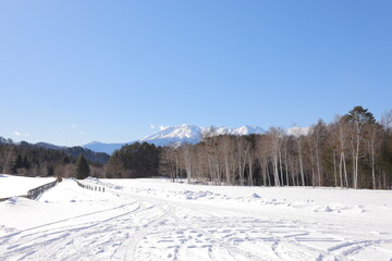 雪の御嶽山（おんたけさん）-雪景色