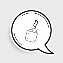 Line Lighter icon isolated on grey background. Colorful outline concept. Vector
