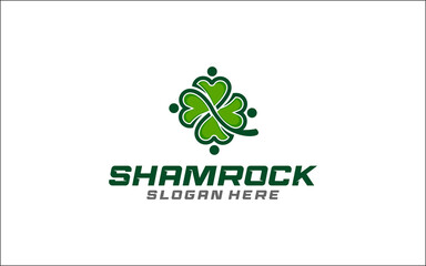 Fototapeta premium Illustration graphic vector of shamrock four leaf or green clover logo design template