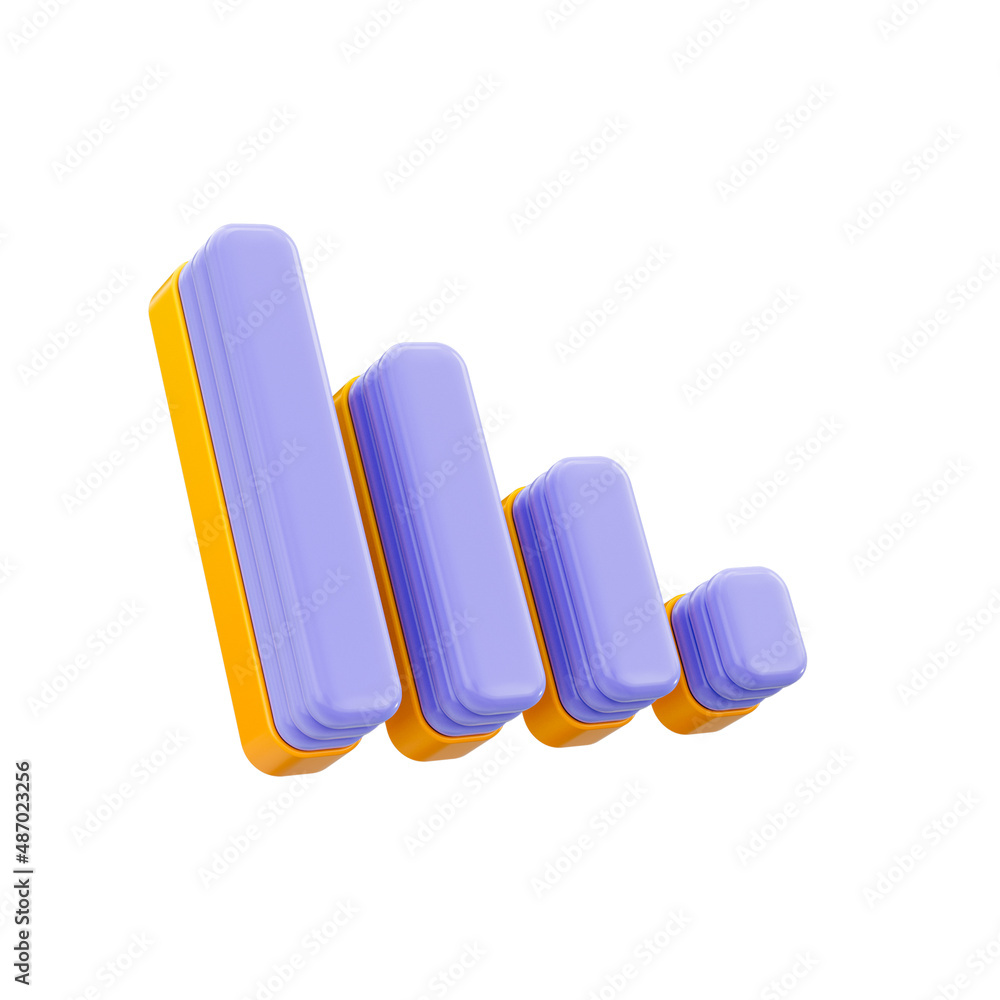 Poster networking signal bar growing icon 3d render concept on white background