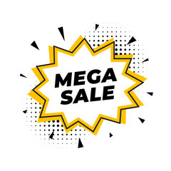 Mega sale symbol for business. Vector illustration