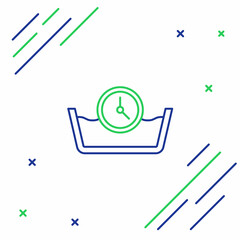 Line Time wash icon isolated on white background. Temperature wash. Colorful outline concept. Vector