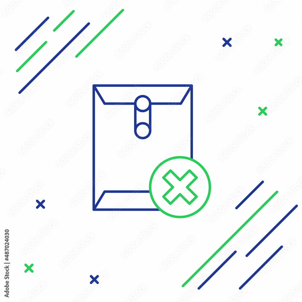 Poster line delete envelope icon isolated on white background. delete or error letter. cross on message. re