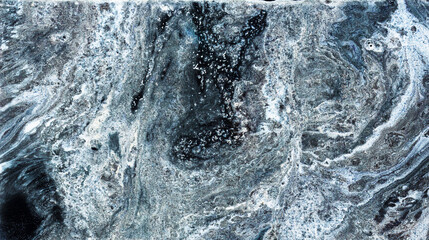 white black blue gray paint in monotype technique, abstract texture background for your design ebru illustration