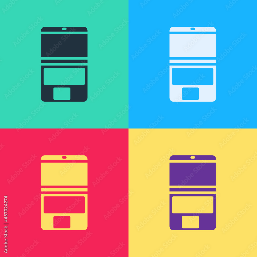 Poster pop art laptop icon isolated on color background. computer notebook with empty screen sign. vector i