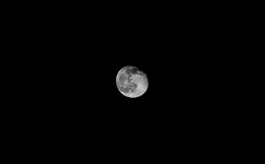 full moon at black night sky