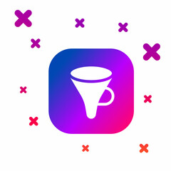 Color Funnel or filter icon isolated on white background. Gradient random dynamic shapes. Vector