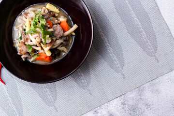 Stir Fried Mushrooms with Pork It is a Thai food that you can find often and it is also a food. Street food in Thailand