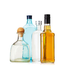 Various hard liquor bottles