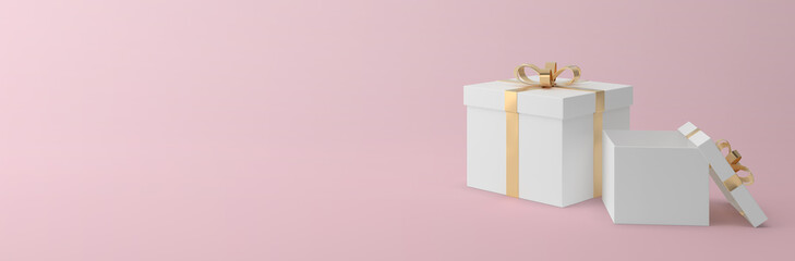 gift box on pink background. 3d rendering