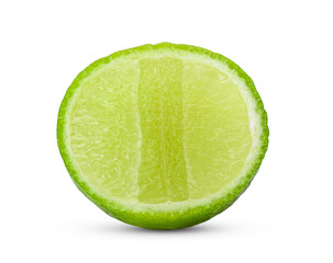 Sliced lime on white background