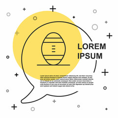 Black line American Football ball icon isolated on white background. Rugby ball icon. Team sport game symbol. Random dynamic shapes. Vector