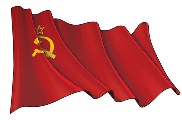 Waving Flag of Soviet Union During WWII (1936-1955)