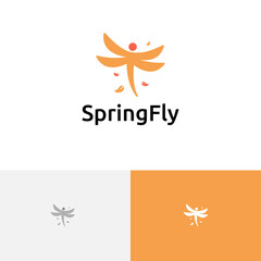 Elegant Spring Dragonfly Insect Wings Fly Nature Simple Logo Idea