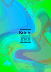 Fototapeta premium Futuristic Geometric Cover Design with Gradient and Abstract Lines, Figures for your Business. Template Fluid Rainbow Poster Design, Gradient Flow Effect for Electronic Festival.