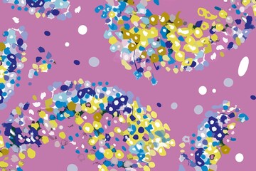 Gypsophila flowers in a bouquet and pattern. Vector objects.