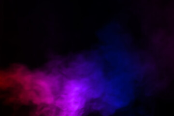 rainbow smoke steam isolated black background        

