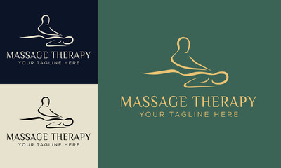 Set of Spa element Hand Drawn Logo with body and Leaves. Logo for spa and beauty salon, boutique, massage therapy, organic shop, relaxation, woman body, yoga, cosmetics store