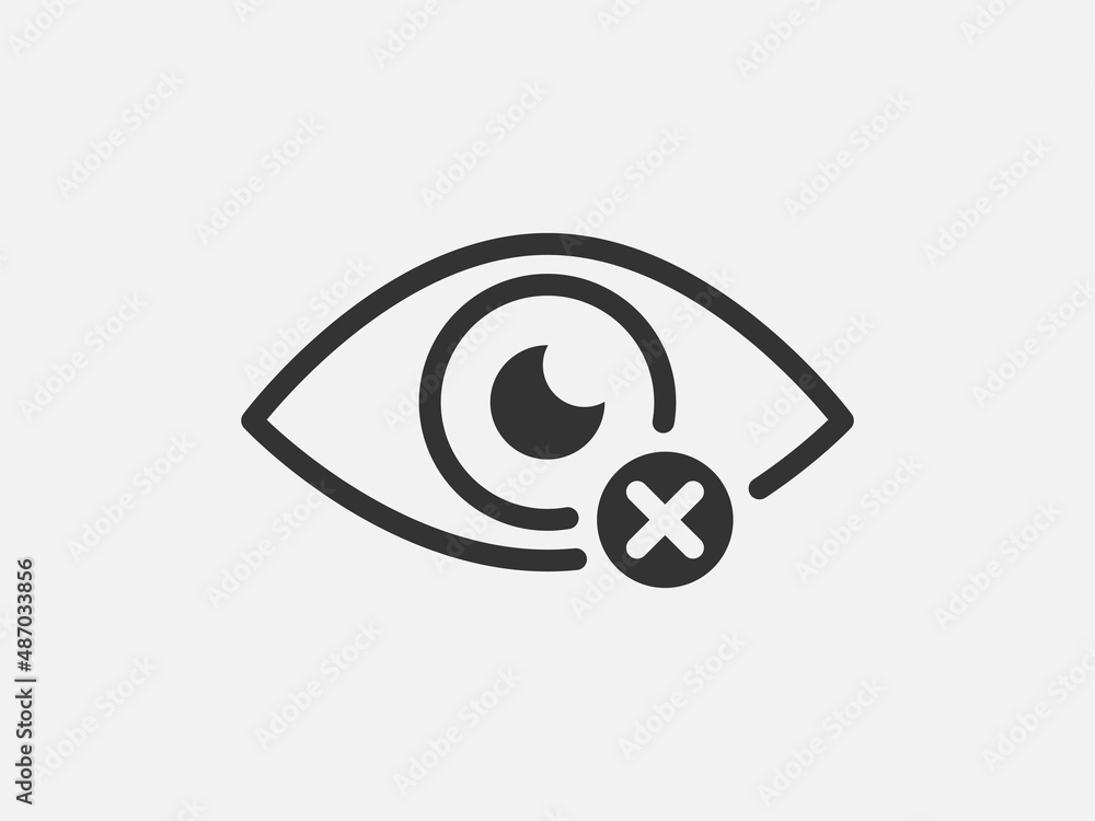 Poster show password icon, eye symbol. vector vision hide from watch icon. secret view web design element.
