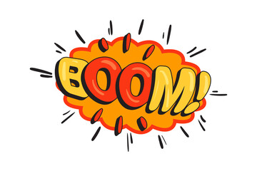 Comic style vector cool sticker. Bubble label, speech sticker with word for comics book. Humor pop balloon illustration