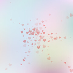 Red heart love confettis. Valentine's day explosio