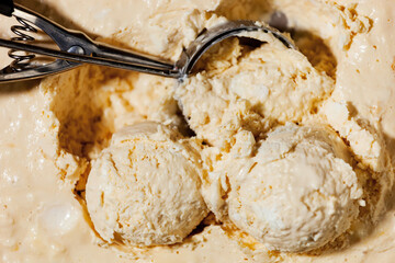 Ice cream rationed into balls 