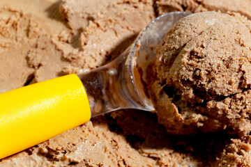 Ice cream rationed into balls 