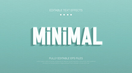 Minimal text vector effect. Simple cute pastel gradient background. Minimal text style editable font effect. 3d style text effect graphic with shadow decoration. Vector illustration