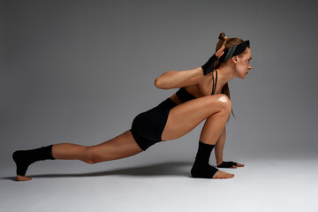 Portrait of female anger, animal instinct, demonstrating their incredible flexibility with the...