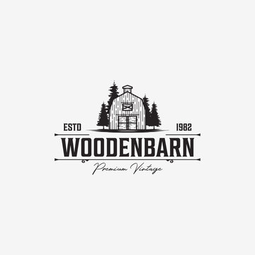Vintage Barn, Warehouse Logo Design Illustration vector - Barn, Farmhouse, Warehouse Logo template