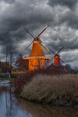 Windmills of Greetsiel,East Frisia,North Sea,lower Saxony,Germany