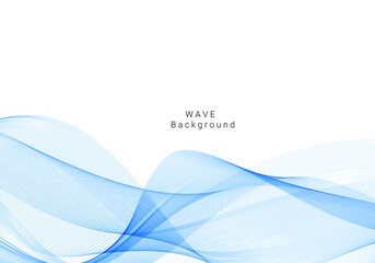 Stylish smooth blue decorative wave design background