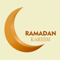 Ramadan Kareem celebration with moon vector illustration