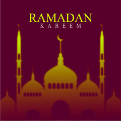 Ramadan Kareem celebration with moon vector illustration