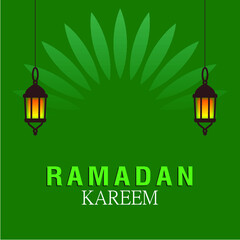 Ramadan Kareem celebration with moon vector illustration