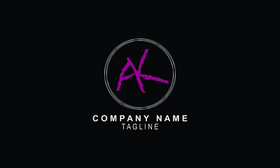 Alphabet letter icon logo AK