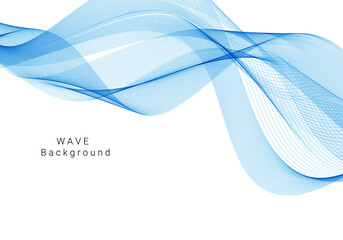 Stylish smooth blue decorative wave design background