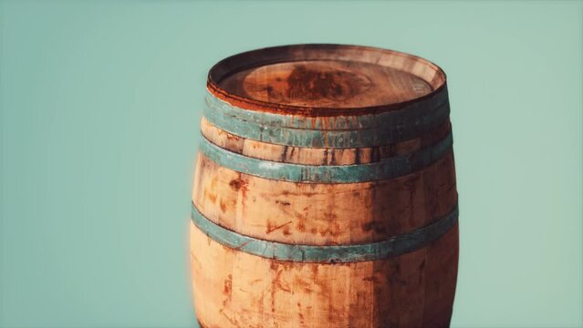 classic old rusted wooden barrel