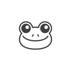 Frog face line icon