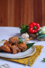 a plate of fried chicken 