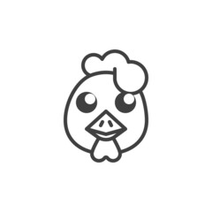 Chicken face line icon