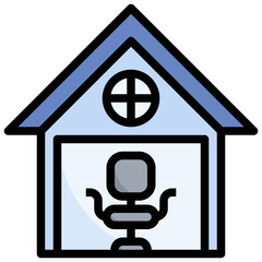OFFICE CHAIR filled outline icon,linear,outline,graphic,illustration