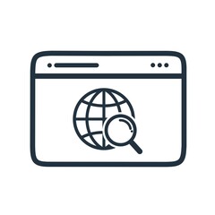browsing icon line vector.  web browsing internet symbol isolated on a white background.
