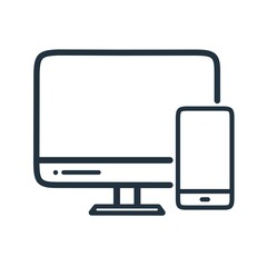 Monitor and cellular icons. Vector symbol device isolated on a white background.