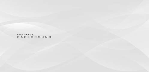 Abstract modern white and gray gradient wave background. Smooth and clean subtle texture creative design. Overlap minimal style geometry elements. Vector illustration