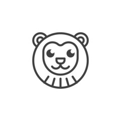 Lion face line icon