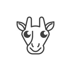 Giraffe face line icon