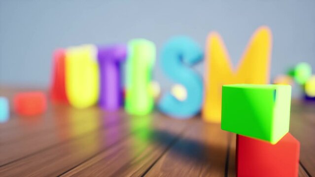 Autism color sign symbol mental health psychology support 4k