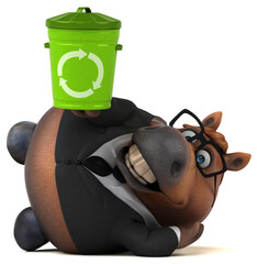 Naklejka premium Fun horse - 3D Illustration