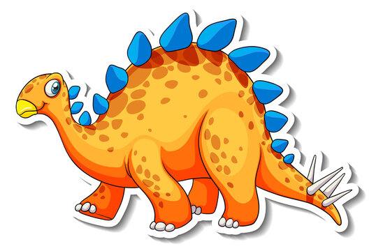Stegosaurus dinosaur cartoon character sticker